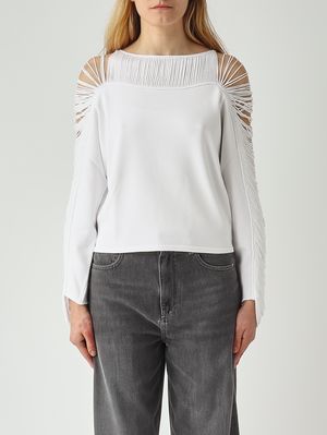 1. Jersey de mujer Odette en mezcla de viscosa Blanco