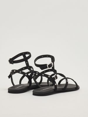 3. Sandale en cuir pour fille Noir
