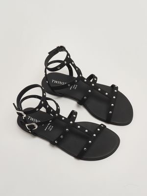2. Sandale en cuir pour fille Noir