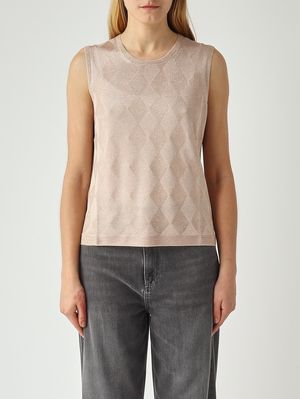 1. Pull femme en viscose Lurex Or rose