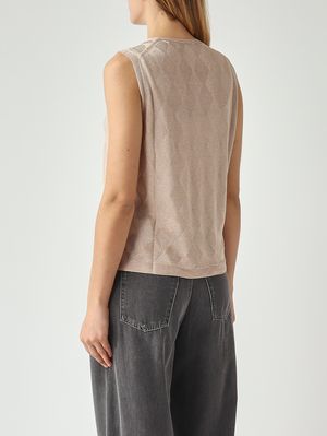 4. Pull femme en viscose Lurex Or rose