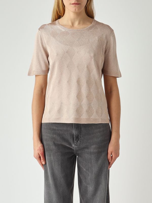 Pull femme en viscose Lurex Or rose Gran Sasso