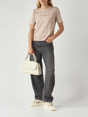 2. Damenoberteil aus Viskose mit Lurex Roségold