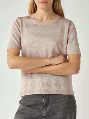 5. Damenoberteil aus Viskose mit Lurex Roségold