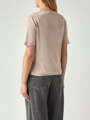 4. Damenoberteil aus Viskose mit Lurex Roségold