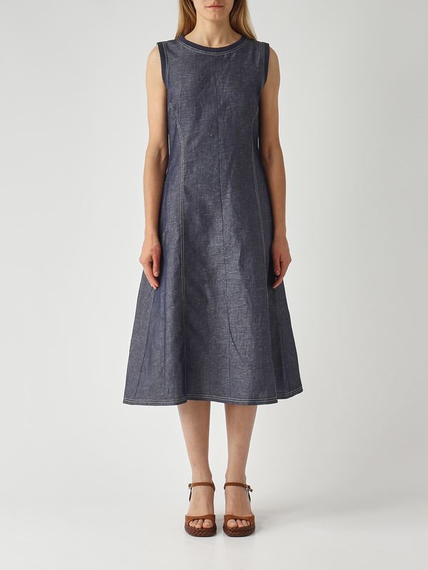 1. Vestido de mujer de algodón y lino. Vaquero oscuro Gran Sasso 7224360542