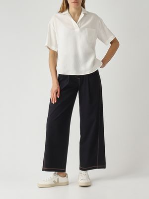 2. Damen-Poloshirt aus Leinen Optisches Weiß