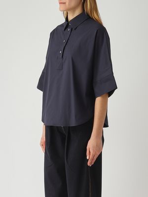 3. Damen-Poloshirt aus Baumwollmischung Nachtblau
