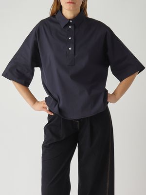 5. Damen-Poloshirt aus Baumwollmischung Nachtblau
