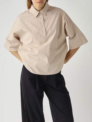 5. Damen-Poloshirt aus Baumwollmischung Puder