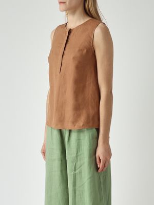 3. Blusa de lino para mujer Canela