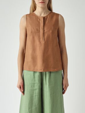 1. Blusa de lino para mujer Canela