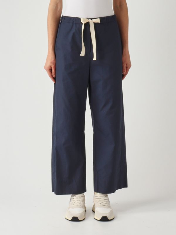 Damenhose in Silber aus Baumwolle Marineblau S Max Mara