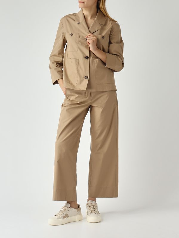 2. Pantalón de mujer color plata de algodón Camello S Max Mara 2619131023600