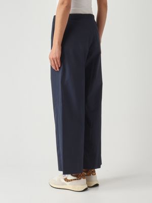 4. Pantalón de mujer color plata de algodón Azul marino