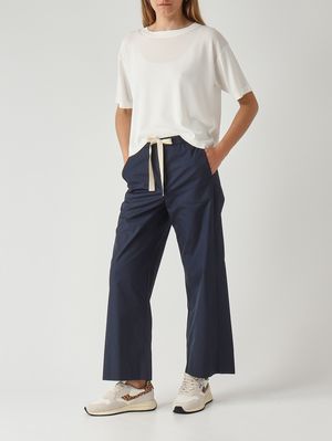 2. Pantalón de mujer color plata de algodón Azul marino