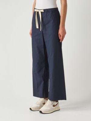 3. Pantalón de mujer color plata de algodón Azul marino