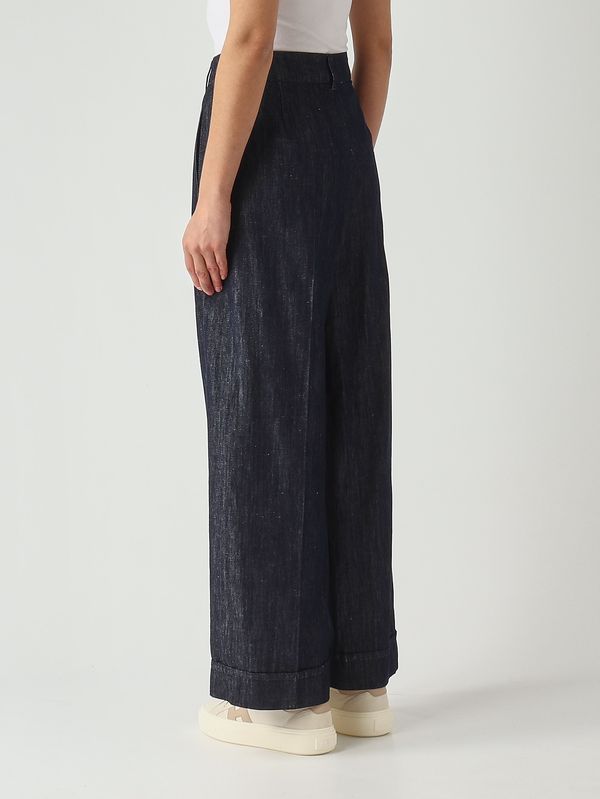 3. Jean femme Melodia en coton et lin Denim Foncé S Max Mara 2619181033600