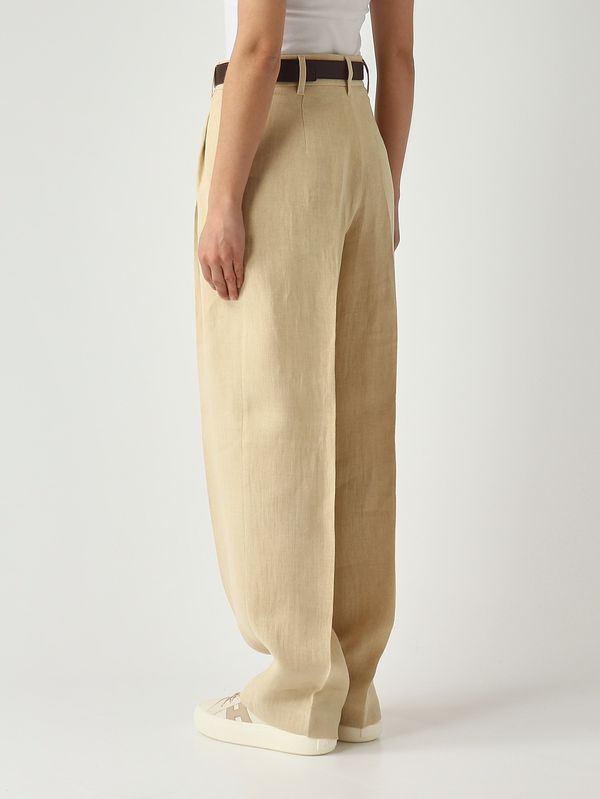 4. Damenhose Sumero aus Leinen Strohgelb Max Mara Studio 2616131032600