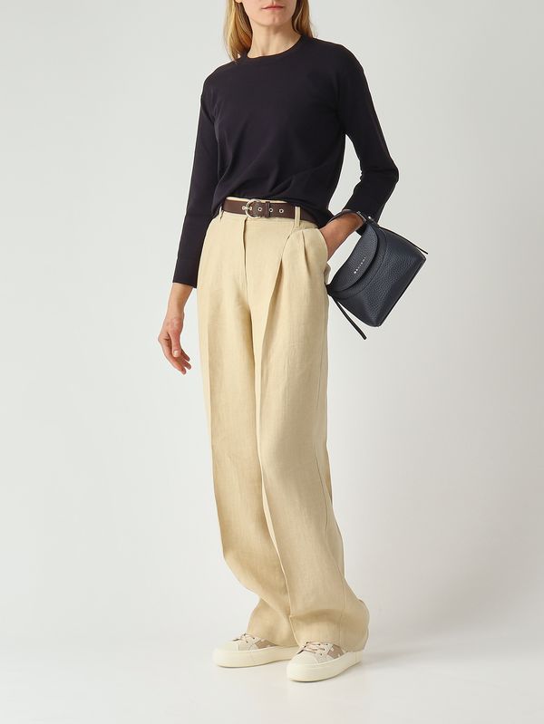 2. Damenhose Sumero aus Leinen Strohgelb Max Mara Studio 2616131032600