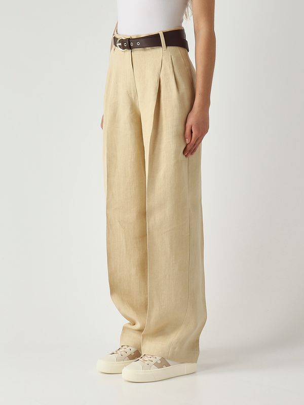 3. Damenhose Sumero aus Leinen Strohgelb Max Mara Studio 2616131032600