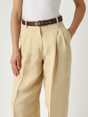 5. Damenhose Sumero aus Leinen Strohgelb