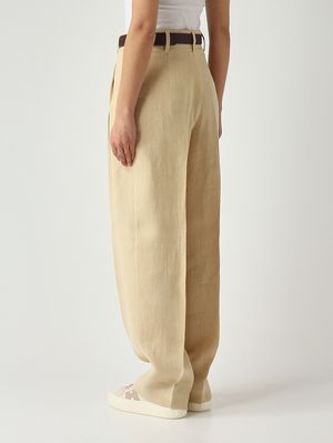 4. Damenhose Sumero aus Leinen Strohgelb