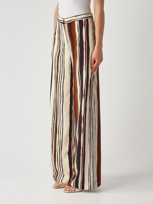 3. Women's Pagano silk trousers Ivory-Black Max Mara Studio 2616131132600