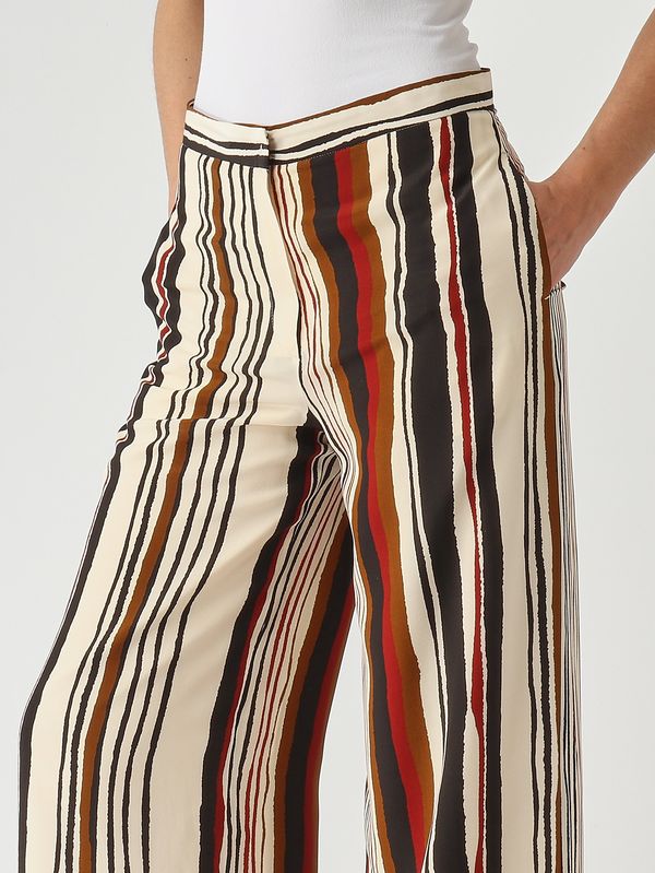 5. Women's Pagano silk trousers Ivory-Black Max Mara Studio 2616131132600