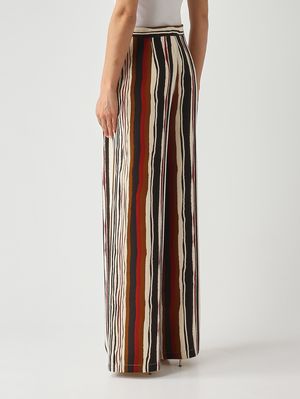 4. Women's Pagano silk trousers Ivory-Black