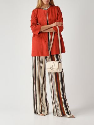 2. Women's Pagano silk trousers Ivory-Black