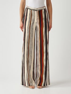 1. Women's Pagano silk trousers Ivory-Black