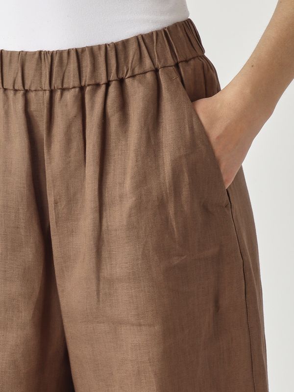 5. Damenhose Canneti aus Leinen Tabak MM Max Mara 2616131028600