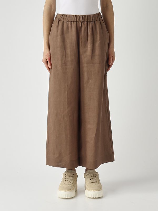 Pantalone donna Canneti in lino Tabacco MM Max Mara