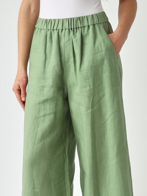 5. Pantalone donna Canneti in lino Salvia