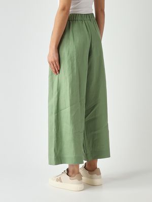 4. Pantalone donna Canneti in lino Salvia