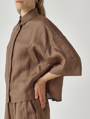5. Chemise femme Rito en lin Tabac
