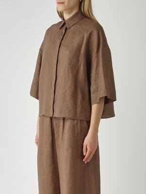 3. Chemise femme Rito en lin Tabac