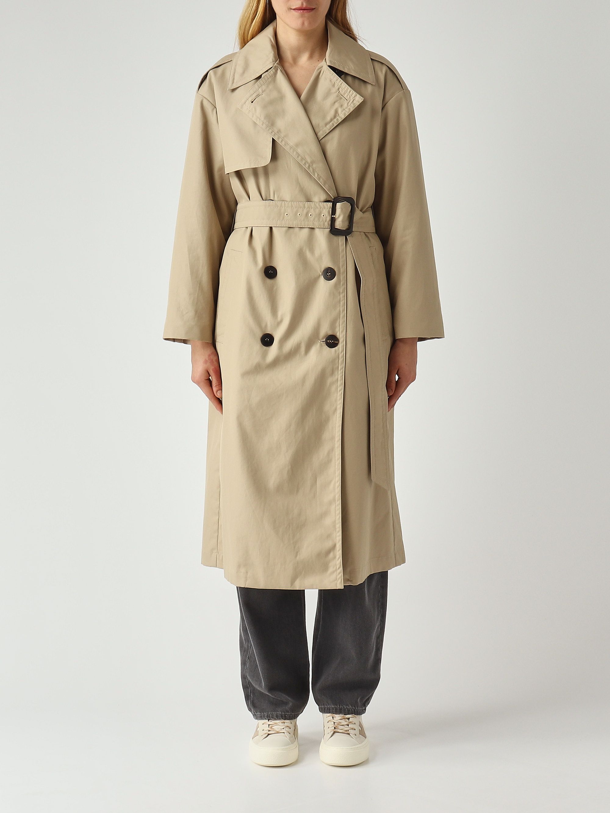 Women's Tcharme cotton trench coat 2616021021600 Camel | Caposerio.com