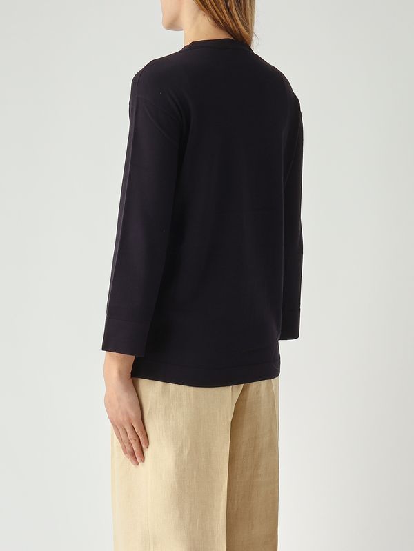 4. Maglia donna Foglia in misto viscosa Navy MM Max Mara 2616361077600