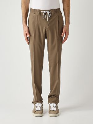 1. Men's Soft trousers in deluxe superlight stretch wool Persimmon