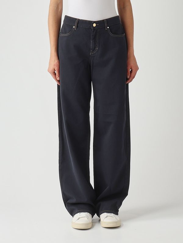 1. Pantalone donna Fatuo in raso di cotone Navy Max Mara Studio 2616131111600