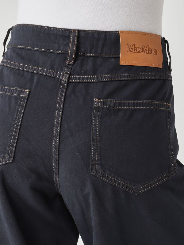 5. Pantalone donna Fatuo in raso di cotone Navy Max Mara Studio 2616131111600