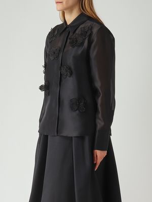 3. Damenbluse Eagi aus Seide Schwarz