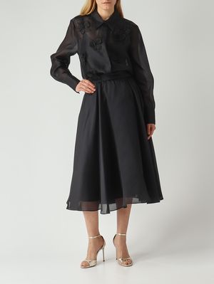 2. Damenbluse Eagi aus Seide Schwarz
