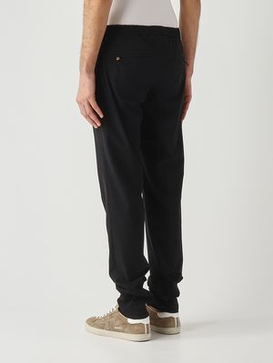 3. Men's Soft trousers in organic stretch technical fabric Black