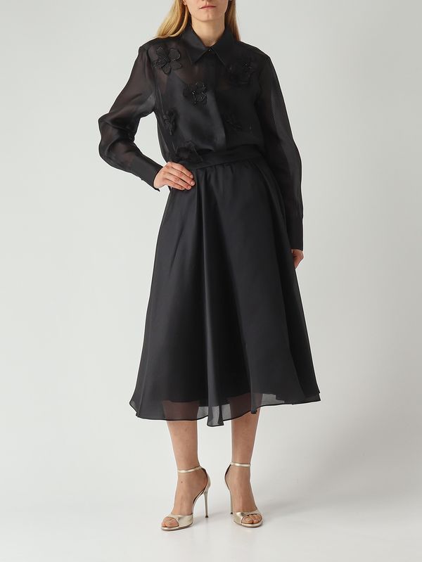 2. Gonna donna Ecalle in seta Nero Max Mara Studio 2616101023600