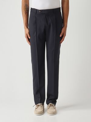 1. Herrenhose Union aus superleichter Deluxe-Wolle Marineblau