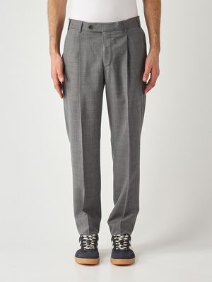 PT Torino stretch virgin wool trousers with ironed crease for men