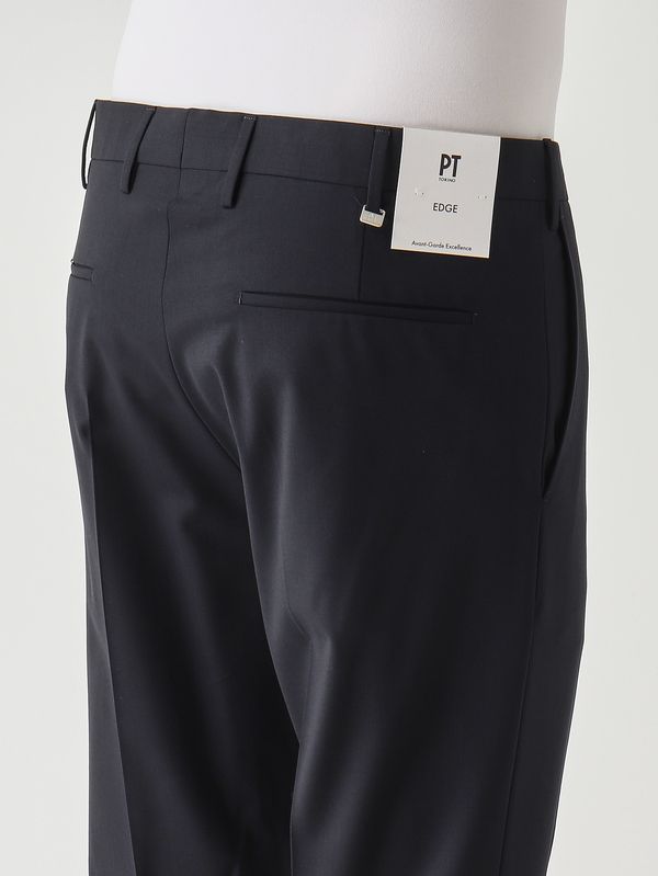 4. Men's Dieci trousers in tropical wavy b-stretch wool Navy PT Torino coafx0z00fwdma27